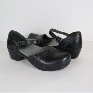 DANSKO | Black Leather Mary Jane Clogs Size 39/Size 9 US
